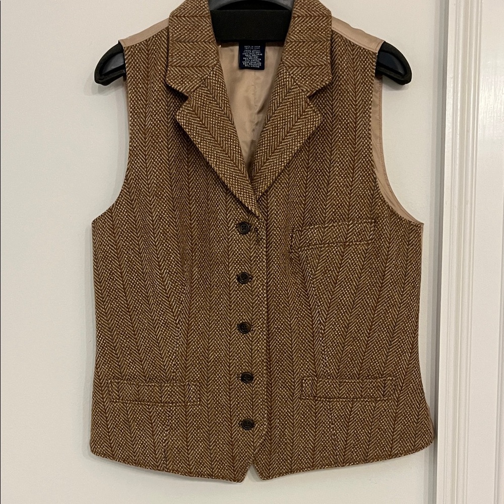 Ralph Lauren Tan Herringbone Vest